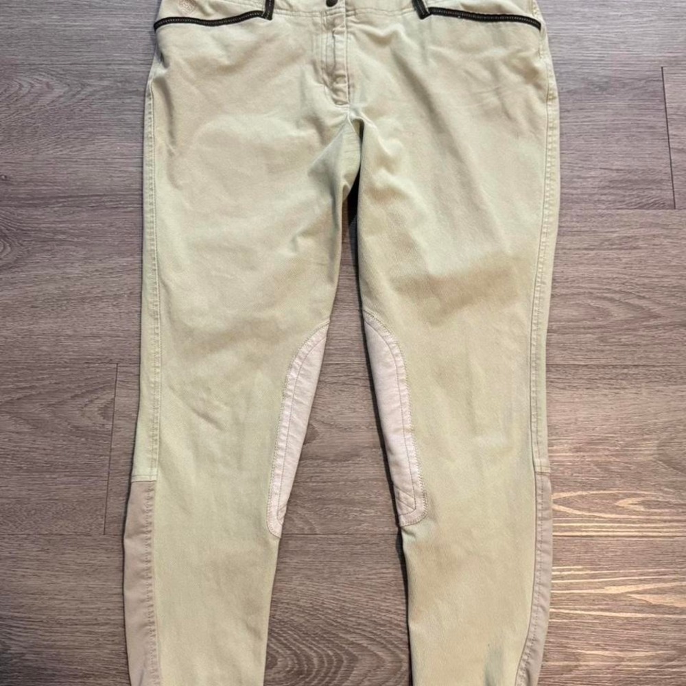 Ariat Heritage Knee Patch Breeches 32L Tan Beige Low Rise Riding Pants 32 Long